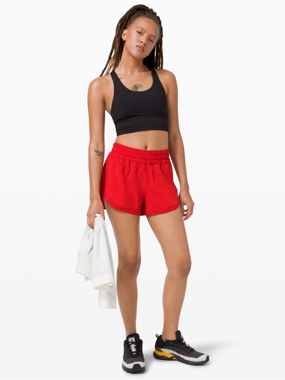 Lululemon dark red track that 3” running shorts size 6
